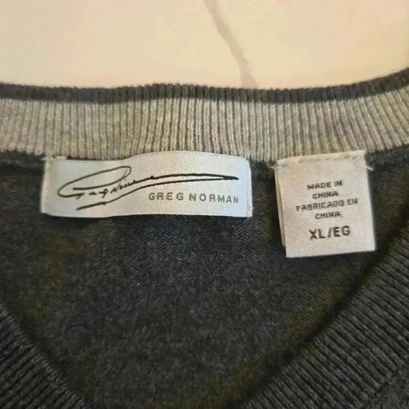 Greg Norman Men's Sweater 100% Cotton XL Grey - Picture 5 of 7